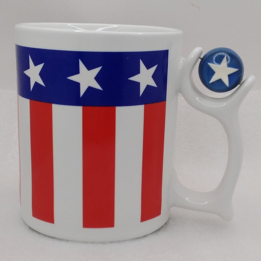 Dept 56 Flag Stars & Stripes Spinners MUG Patriotic USA 13 oz Cup Department 56